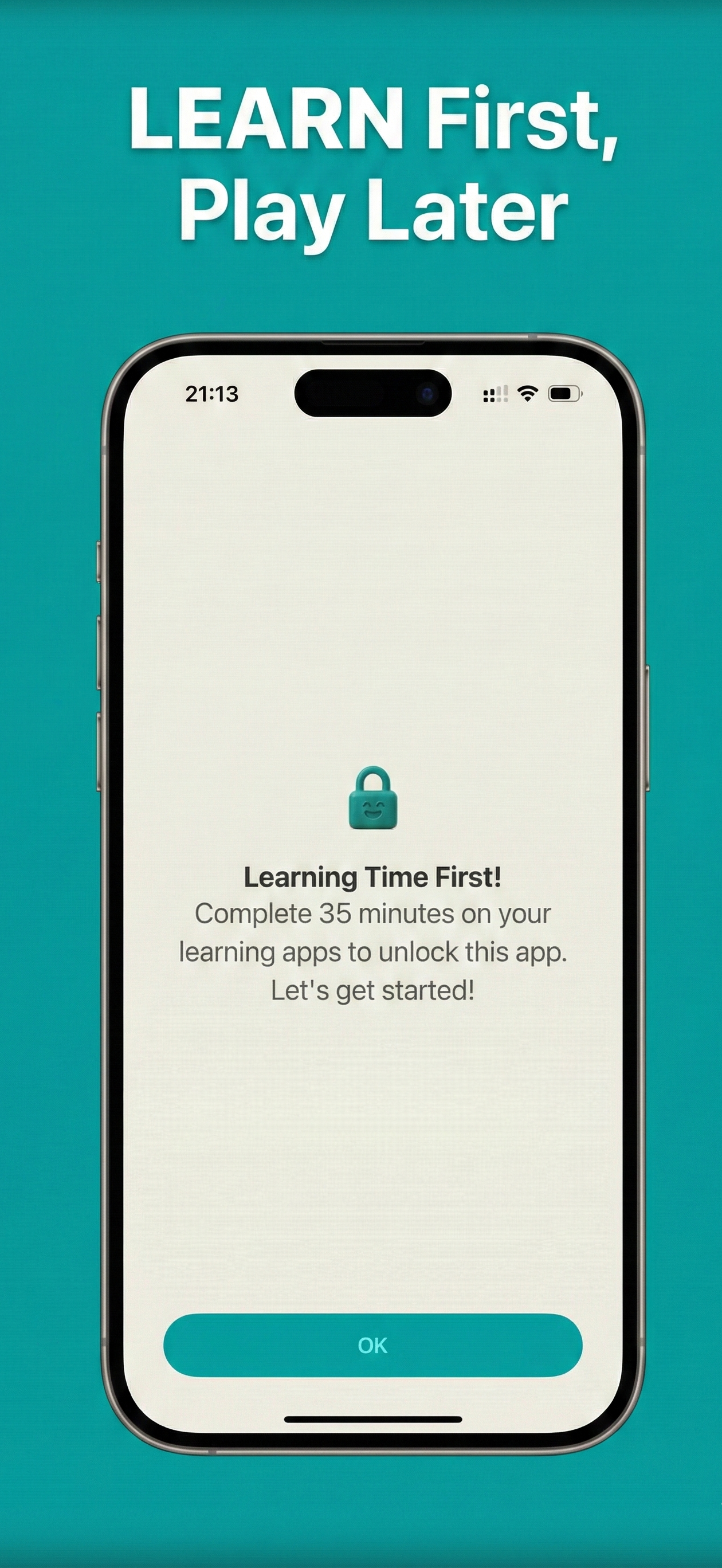 Learn First, Play Later - Complete learning time to unlock apps